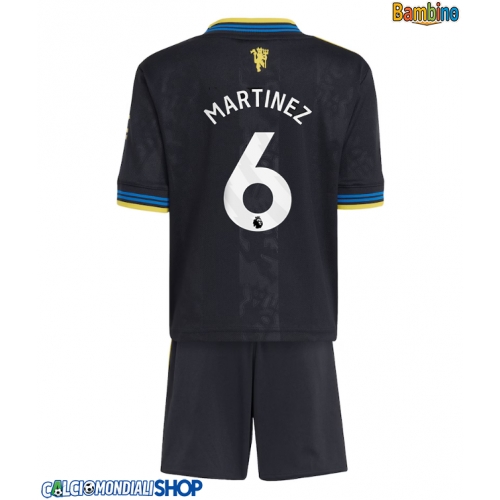 Maglie da calcio Manchester United Lisandro Martinez #6 Terza Maglia Bambino 2025-26 Manica Corta + Pantaloni corti)